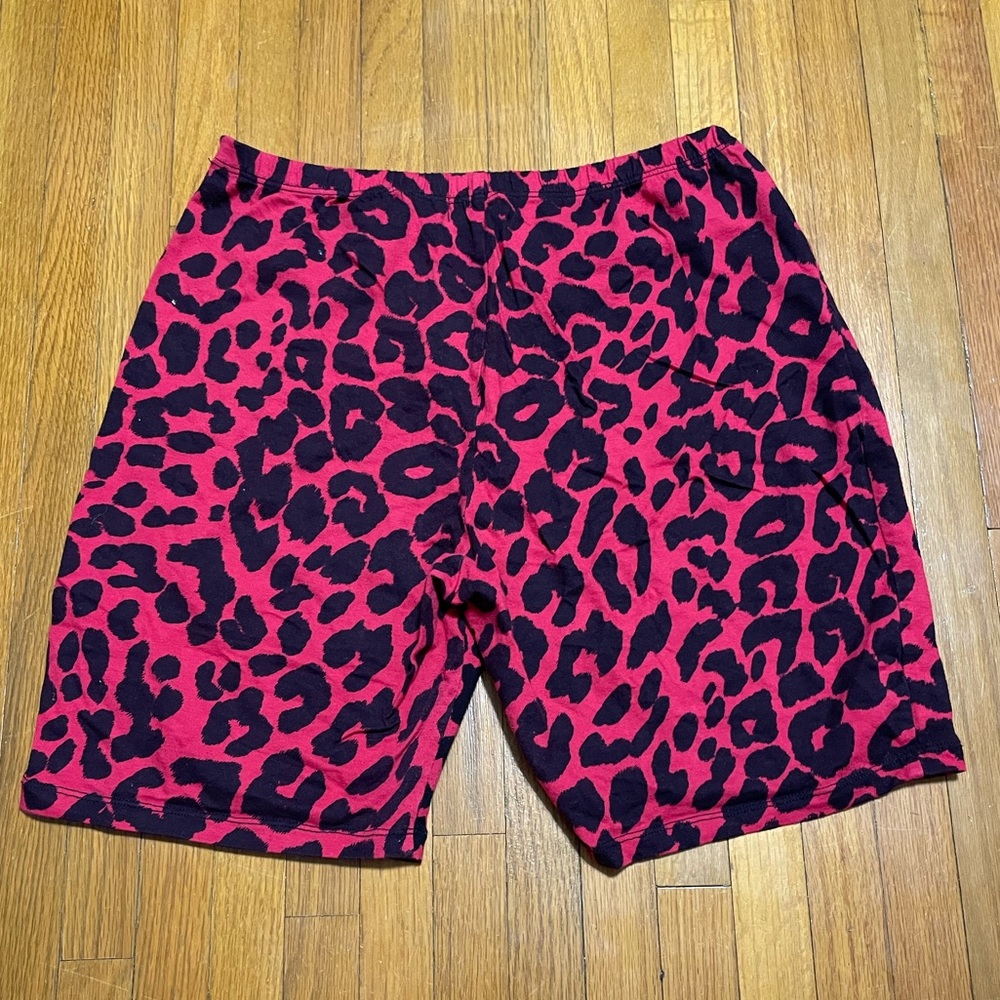 Red Leopard Print Women’s Shorts